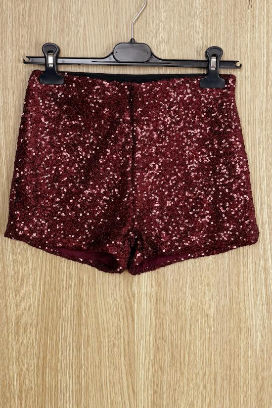 Short lentejuelas burdeos
