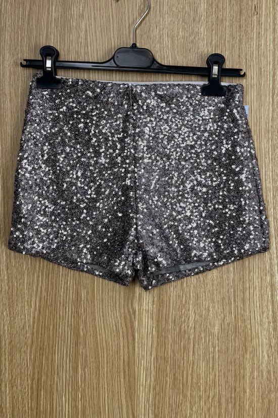 Short lentejuelas plata