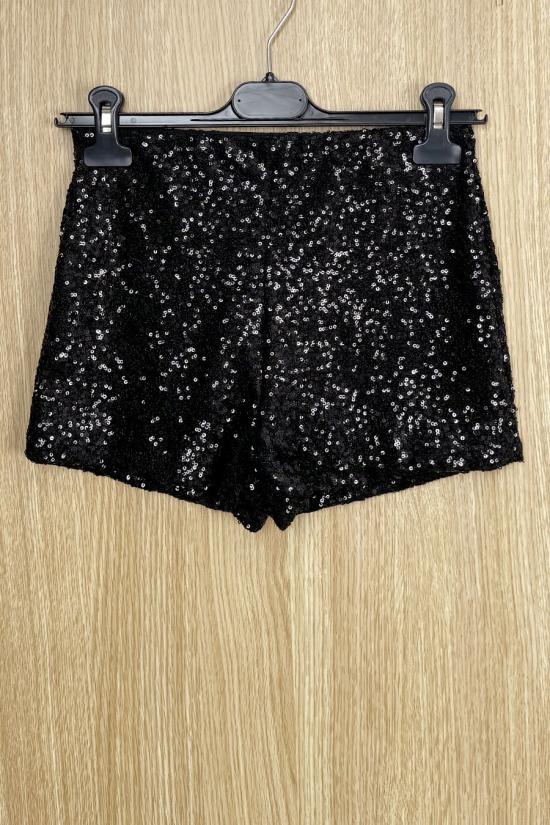 Short lentejuelas negro