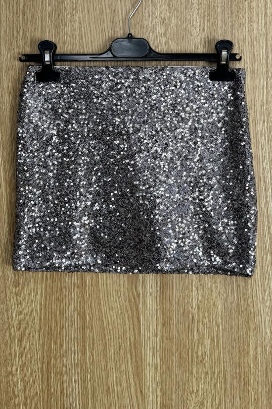 Falda lentejuelas plata