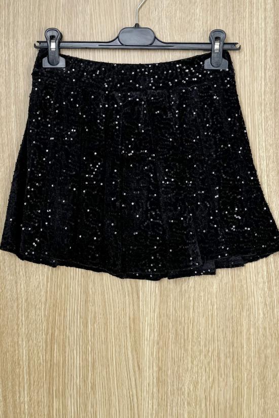 Falda vellut glitter negro