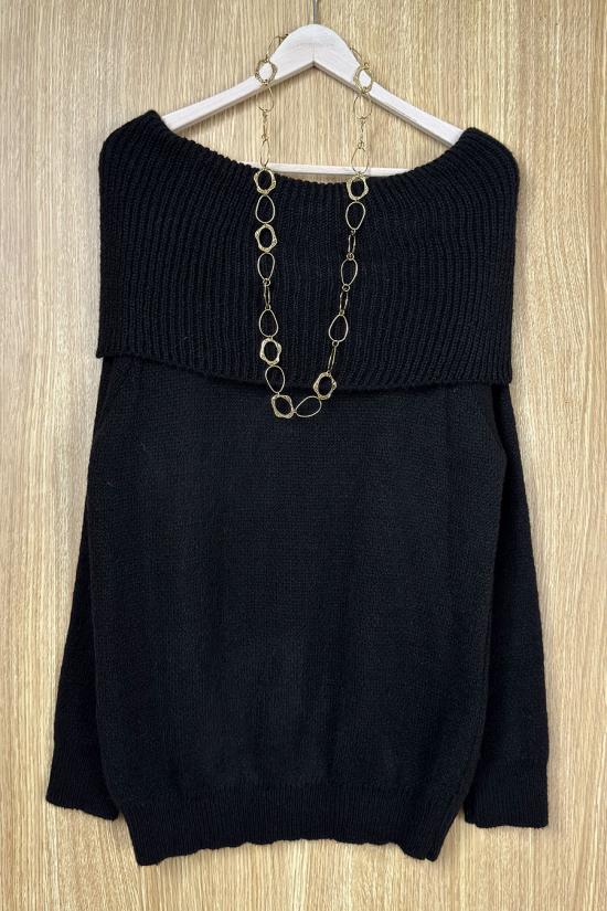 Jersey bardot oversize negro
