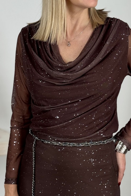 Blusa Sira marr&oacute;n